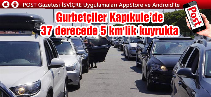 Kapıkule'de Çıkış kuyruğu, 5 kilometreyi buldu