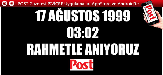 17 Ağustos depreminde hayatını kaybedenleri rahmetle anıyoruz