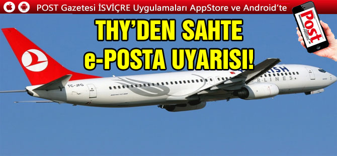 THY'DEN SAHTE E-POSTA UYARISI