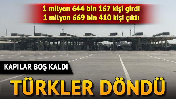 Sınır kapılarında izinci trafiği bitti