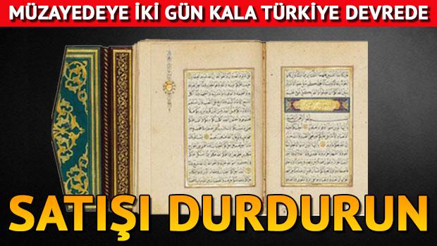 Satışa çıkarılan Kuran için Türkiye devrede