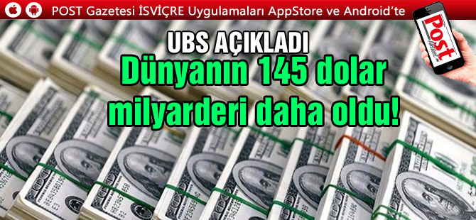 Dünyanın 145 dolar milyarderi daha oldu!