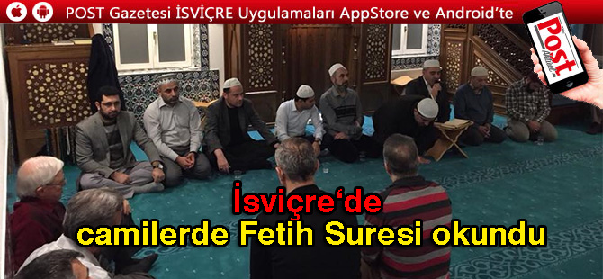 İsviçre'de Camilerde  Fetih Suresi okundu