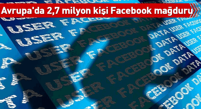 Avrupa'da 2,7 milyon kişi Facebook mağduru