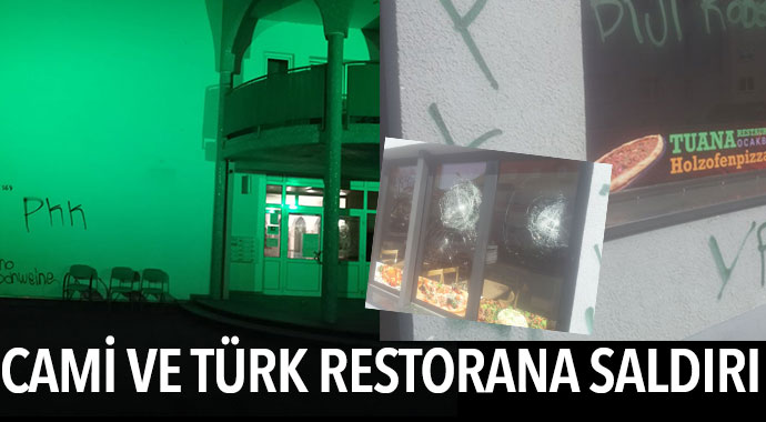 CAMİ VE TÜRK RESTORANINA SALDIRI