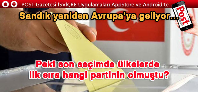 Sandık yeniden Avrupa’ya geliyor…