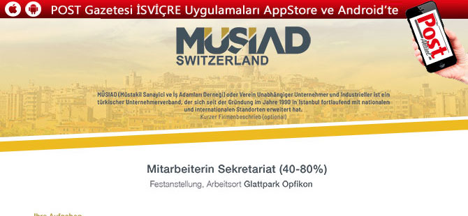 GESUCHT: MİTARBEİTERİN SEKRETARİAT (40-80%)