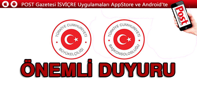 ELÇİLİKLERİMİZDEN VATANDAŞLARIMIZA DUYURU