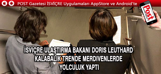 İsviçre Ulaştırma Bakanı kalabalık trende merdivenlere oturdu, ortalık karıştı