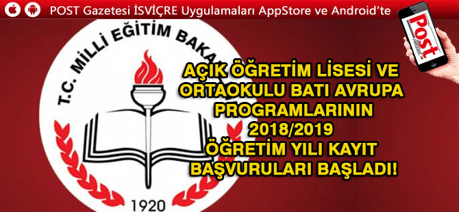 Açık öğretim lisesi ve ortaokulu BATI AVRUPA başvuruları başladı!