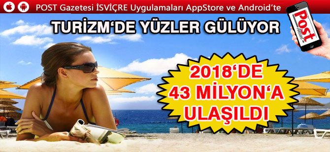 2018’de Türkiye’ye gelen turist sayısı 43 milyona ulaştı