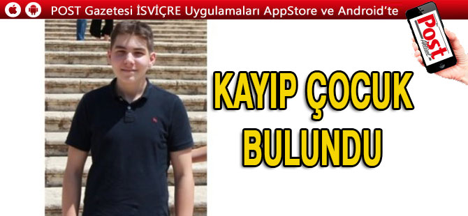 Kayıp Çocuk Sağlam Bulundu