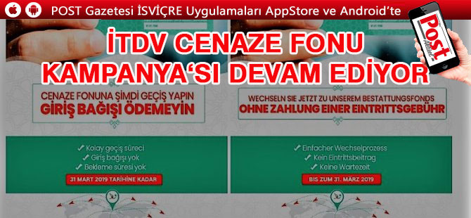 İTDV Cenaze Fonu'ndan Mart ayı sonuna kadar yeni Kampanya