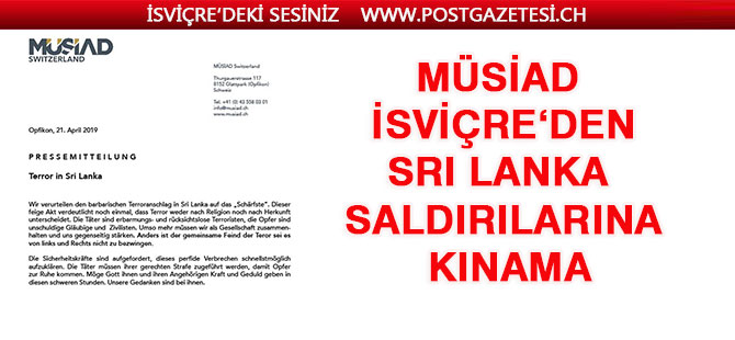 MÜSİAD İsviçre’den kınama