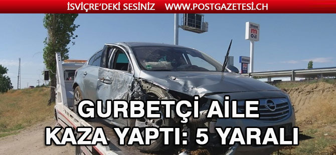 Aksaraylı gurbetçi ailenin otomobili şarampole yuvarlandı